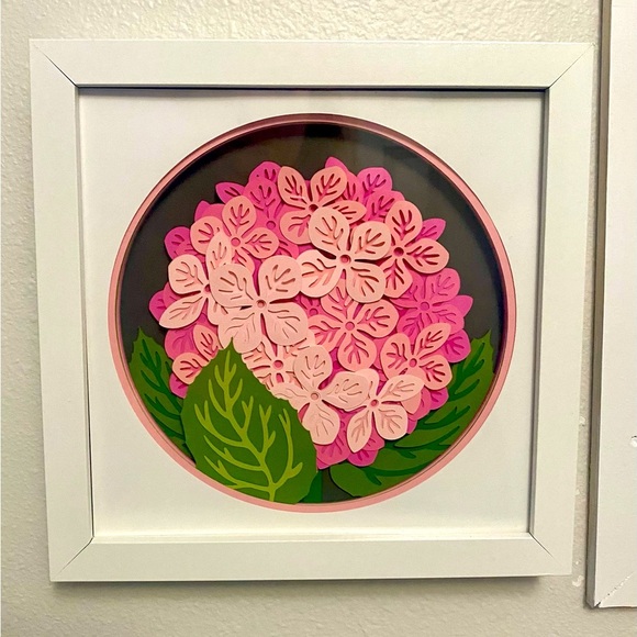 3D Pink Hydrangea Shadowbox - Picture 8 of 9